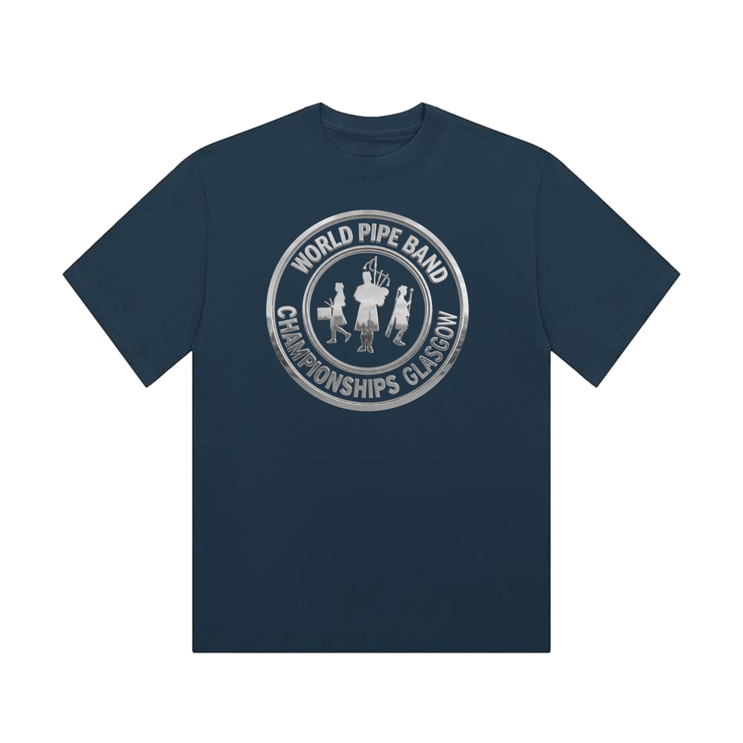 Metallic Logo Organic Cotton T-Shirt - Petrol Blue