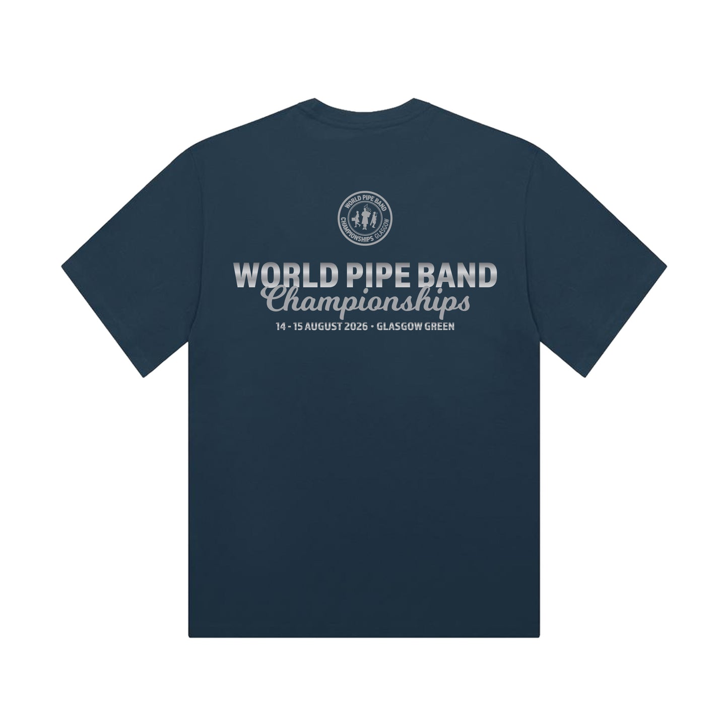 Metallic Logo Organic Cotton T-Shirt - Petrol Blue