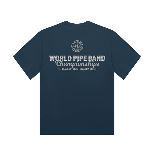 Metallic Logo Organic Cotton T-Shirt - Petrol Blue