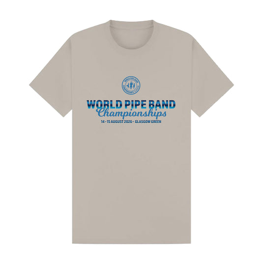 Metallic Logo Organic Cotton T-Shirt - Stone