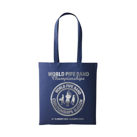 Metallic Logo Tote Bag - Navy