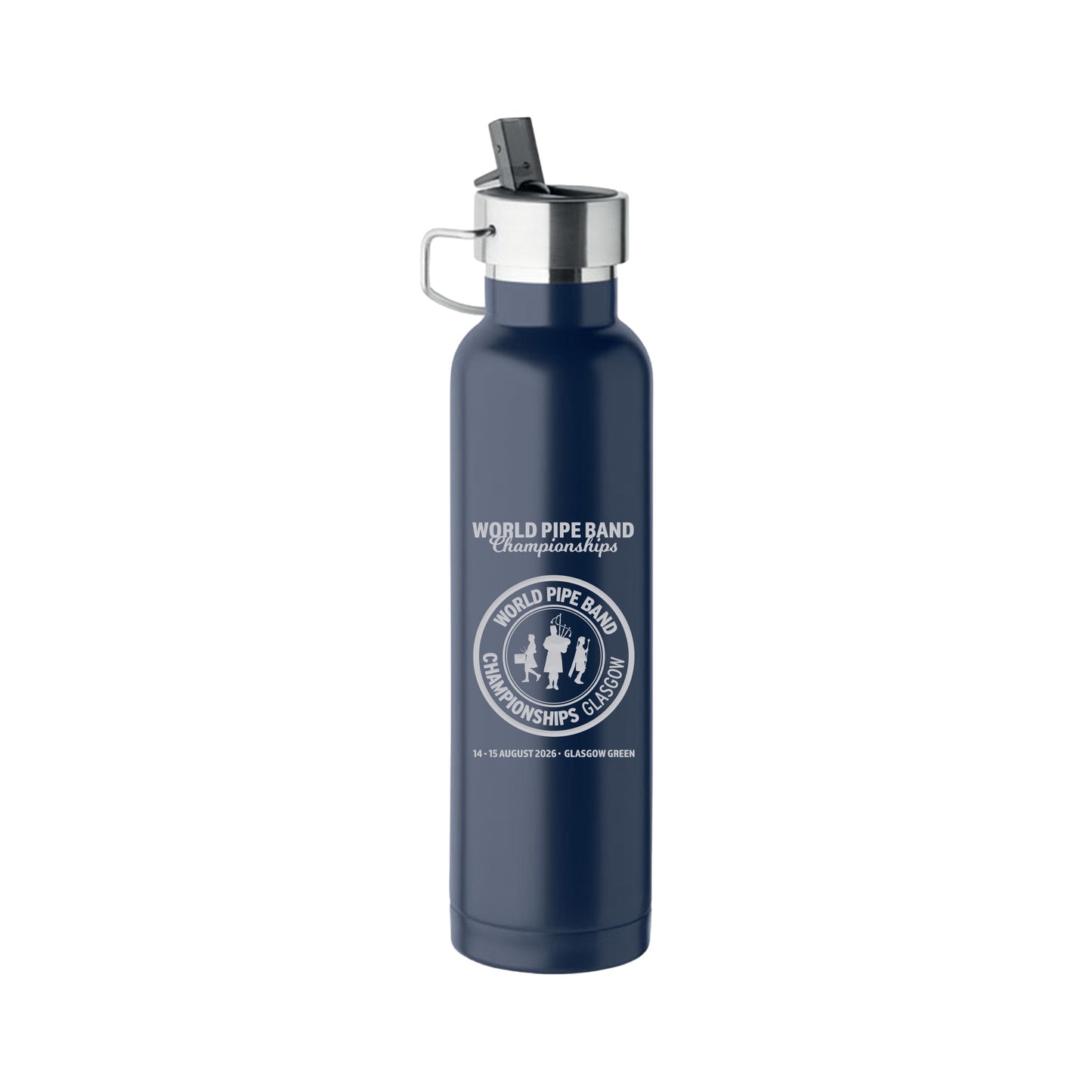 Logo 600ml Metal Water Bottle - Navy