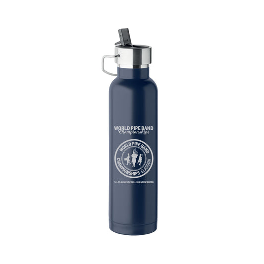 Logo 600ml Metal Water Bottle - Navy
