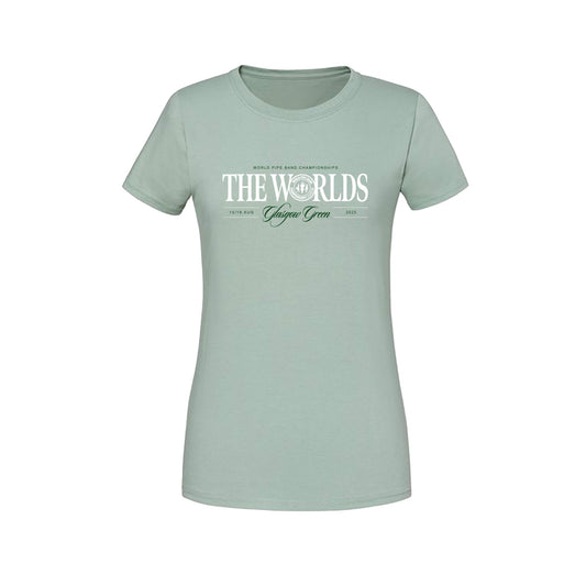 The World's Fitted T-Shirt - Sage - World Pipe Band Championships